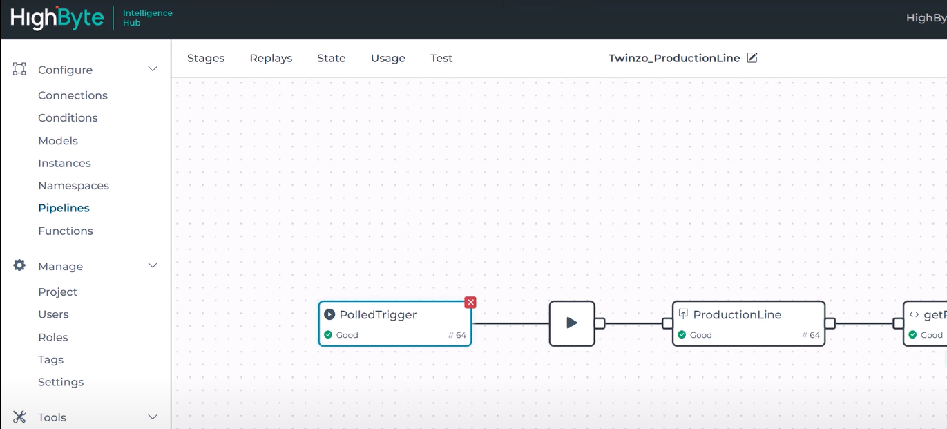 HighByte Intelligence Hub connected to twinzo